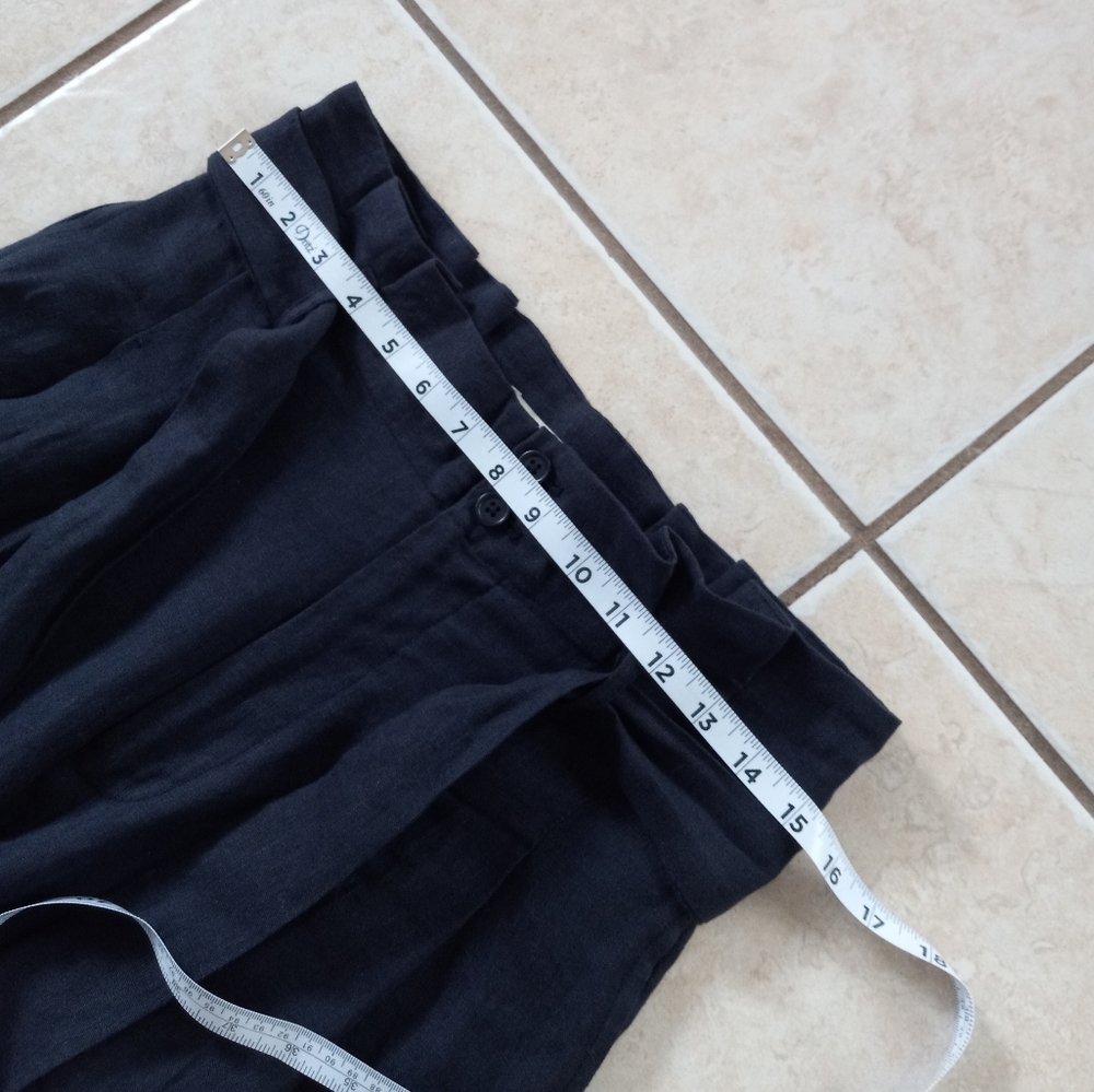 7115 By Szeki Pleated Linen Trouser Wide Leg Culotte S - Picture 13 of 16